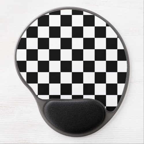 Retro BlackWhite Contrast Checkerboard Pattern Gel Mouse Pad