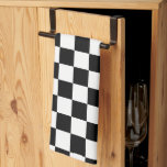 Retro Black/White Contrast Checkerboard Pattern Kitchen Towel