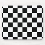 Retro Black/White Contrast Checkerboard Pattern Mouse Pad