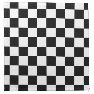 Retro Black/White Contrast Checkerboard Pattern Napkin