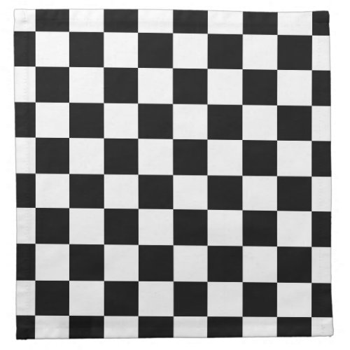 Retro BlackWhite Contrast Checkerboard Pattern Napkin
