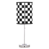 Retro Black/White Contrast Checkerboard Pattern Table Lamp (Back)