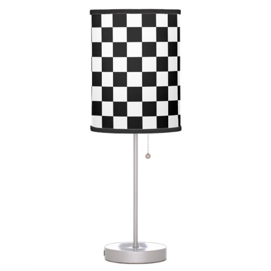 Retro Black/White Contrast Checkerboard Pattern Table Lamp (Left)