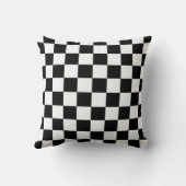Retro Black/White Contrast Checkerboard Pattern Throw Pillow (Back)