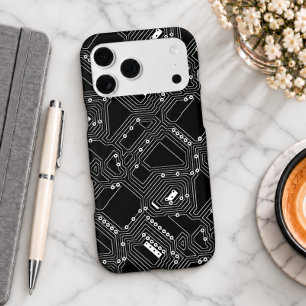 Retro Black White Cool Computer Circuit Board Art Iphone 18 Pro Max Case