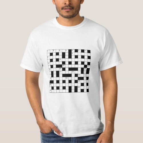 Retro Black White Crossword Puzzle Pattern T_Shirt