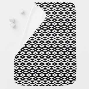 Retro Black White Diamond Shape Modern Pattern Baby Blanket