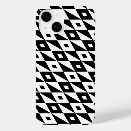 Retro Black White Diamond Shape Modern Pattern Case_Mate iPhone 14 Case