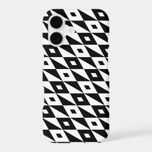Retro Black White Diamond Shape Modern Pattern iPhone 17 Case