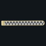 Retro Black White Diamond Shaped Modern Pattern Gold Finish Tie Bar<br><div class="desc">Decorate your tie with this classic tie bar covered in this cool modern Black and white modern lozenges pattern. This Black and white nested lozenges design I saw on fur jacket of a woman. I thought it looked cool and easy to reproduce. Black and white designs always go back in...</div>