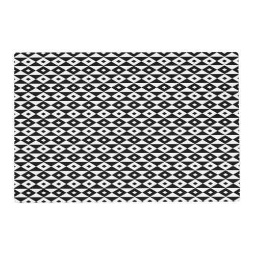 Retro Black White Diamond Shaped Modern Pattern Placemat