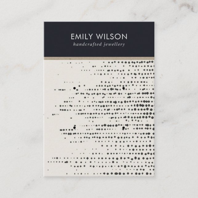 RETRO BLACK WHITE DOTS 2 STUD EARRING DISPLAY CARD (Front)