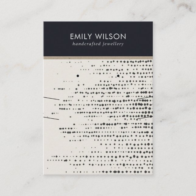 RETRO BLACK WHITE DOTS NECKLACE EARRING DISPLAY BUSINESS CARD (Front)