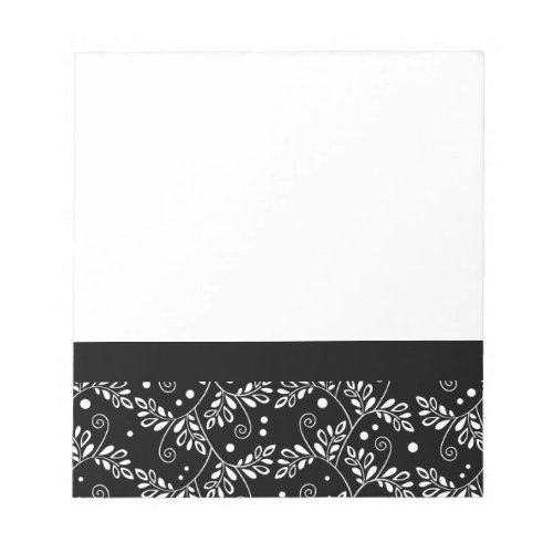 Retro black white floral Notebook Notepad