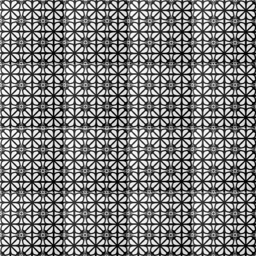 Retro Black White Geometric Lines Pattern   Ceramic Tile