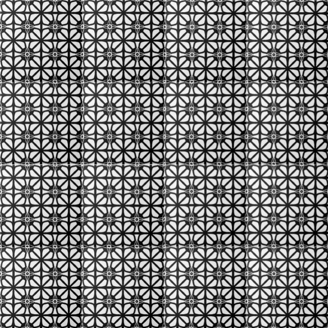 Retro Black White Geometric Lines Pattern   Ceramic Tile (Creator Uploaded)