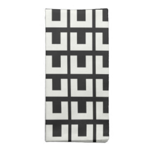 Retro Black White Geometric Mid Century Modern Cloth Napkin