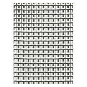 Retro Black White Geometric Mid Century Modern  Tablecloth