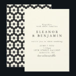 Retro Black White Geometric Tile Elegant Wedding Invitation<br><div class="desc">Retro Black and White Geometric Hexagon Tile Elegant Wedding Invitation</div>