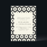 Retro Black White Geometric Tile Engagement Party  Invitation<br><div class="desc">Retro Black and White Geometric Hexagon Tile Engagement Party Invitation</div>