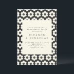 Retro Black White Geometric Tile Engagement Party  Invitation<br><div class="desc">Retro Black and White Geometric Hexagon Tile Engagement Party Invitation</div>
