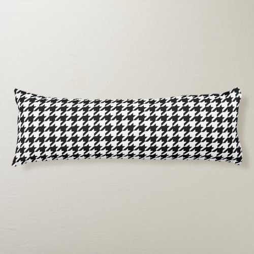 Retro Black White Houndstooth Weaving Pattern Body Pillow