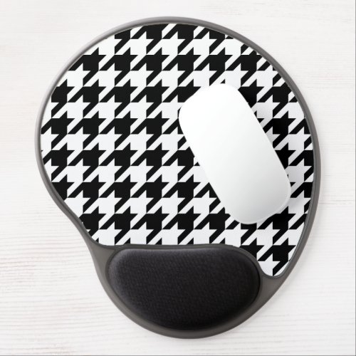 Retro Black White Houndstooth Weaving Pattern Gel Mouse Pad