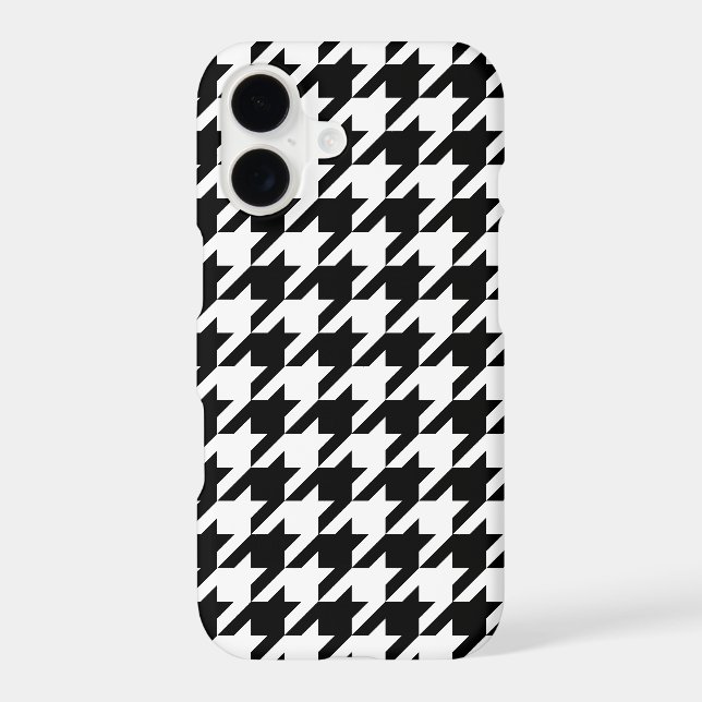 Retro Black White Houndstooth Weaving Pattern Iphone Case (Back)