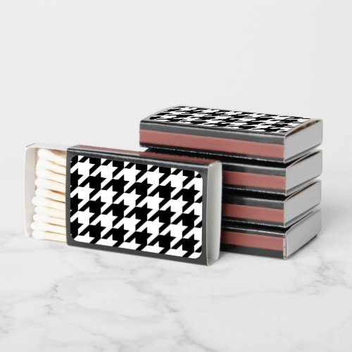 Retro Black White Houndstooth Weaving Pattern Matchboxes