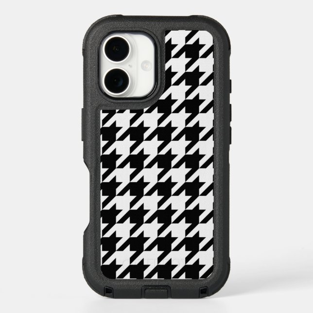 Retro Black White Houndstooth Weaving Pattern Otte Otterbox iPhone Case (Back)
