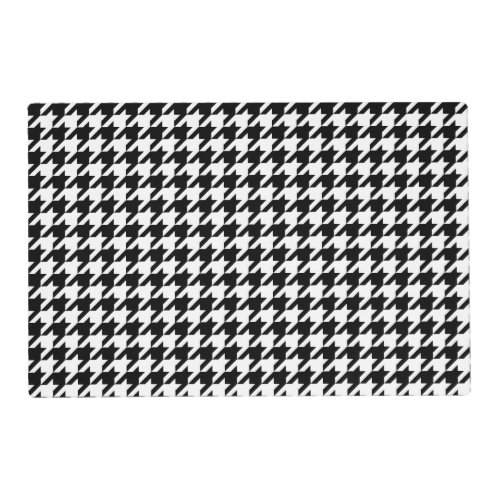 Retro Black White Houndstooth Weaving Pattern Placemat