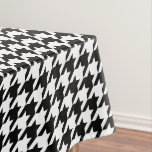 Retro Black White Houndstooth Weaving Pattern Tablecloth