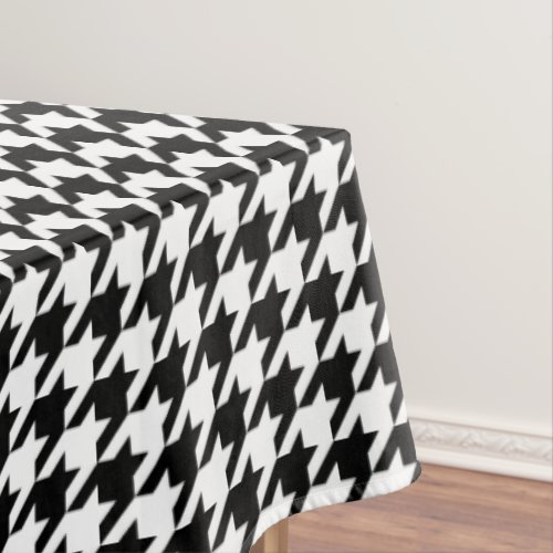 Retro Black White Houndstooth Weaving Pattern Tablecloth