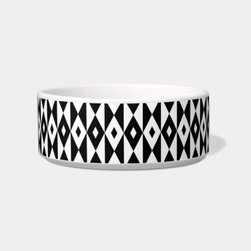 Retro Black White Lozenges Modern Pattern Bowl