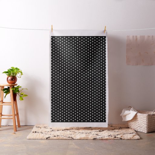 Retro Black White Polka Dots Pattern Craft Sewing Fabric