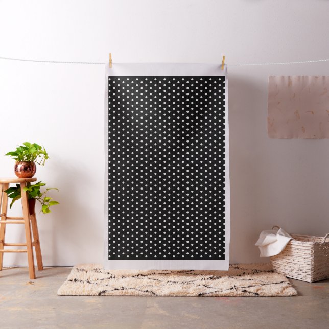 Retro Black White Polka Dots Pattern Craft Sewing Fabric (In Situ)