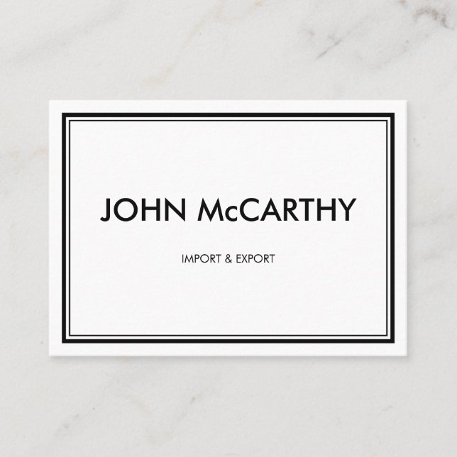 Retro Black White Professional Elegant Minimalist Business Card (Front)