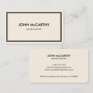 Retro Black White Professional Elegant Minimalist  Business Card