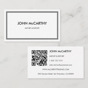 Retro Black White Professional Stripes Minimalist Business Card