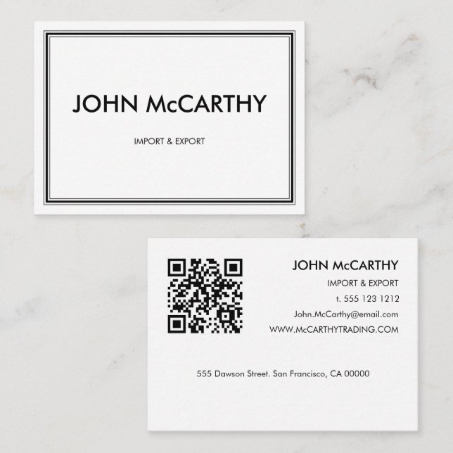Retro Black White Professional Three Stripes Business Card (Front/Back)