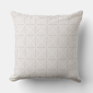 Retro Black White Squares Pattern Throw Pillow