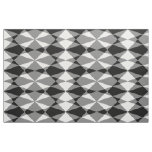 Retro Black White Triangle Diamond Squares Pattern Fabric