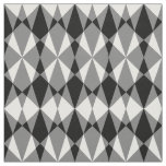 Retro Black White Triangle Diamond Squares Pattern Fabric