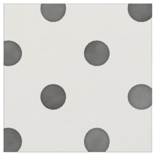 Retro black white watercolor polka dots pattern fabric