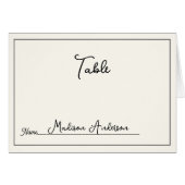 Retro Black White Wedding Place Card (Front Horizontal)