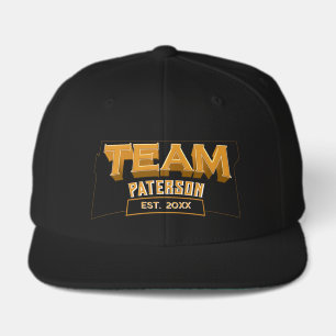 Retro Black Yellow Sports Family Custom Team Name Visor
