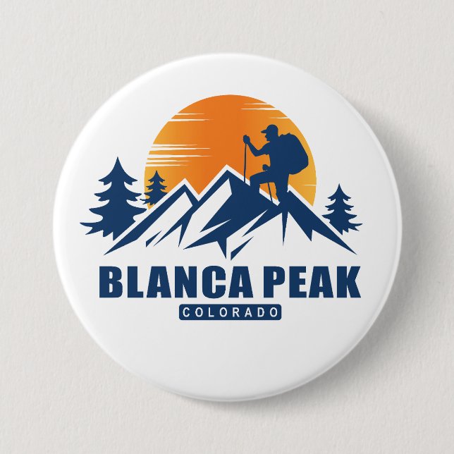 Retro Blanca Peak Hike T-Shirt Button (Front)