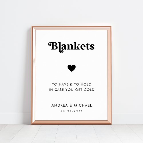 Retro Blankets to Have and To Hold Wedding Sign   