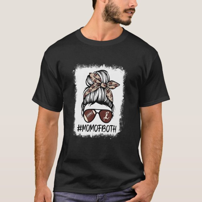 Retro Bleached Cheer Football Cheerleading Mom Of  T-Shirt (Front)