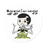 Retro Bling Ring Classic Round Sticker